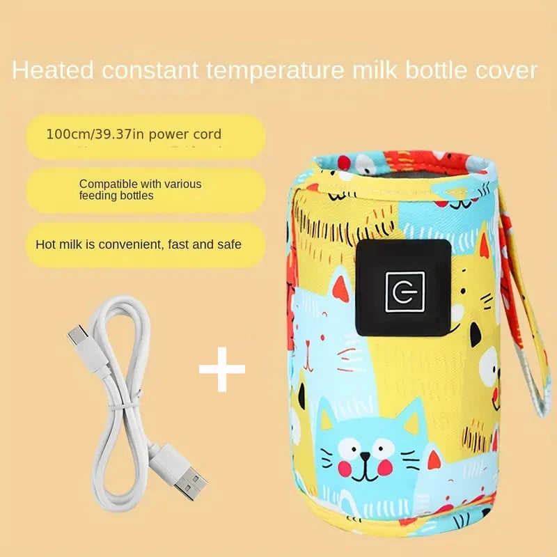 Zaarafy™ USB Portable Baby Bottle Warmer – Travel Stroller Insulated Bag, Nursing Bottle Heater