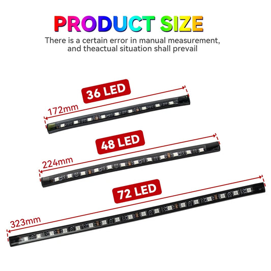 Zaarafy™ Car Interior RGB Neon Atmosphere Light – 36/48/72 LED, App & Remote Music Control
