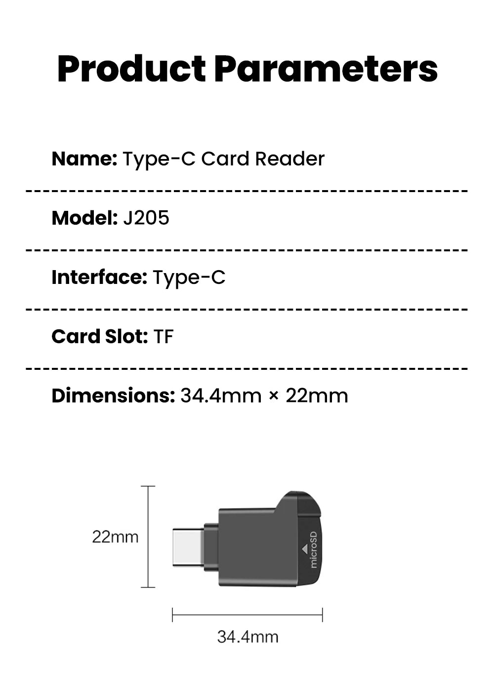 Zaarafy™ Mini Type-C TF Card Reader for iPhone 16/17 & Android