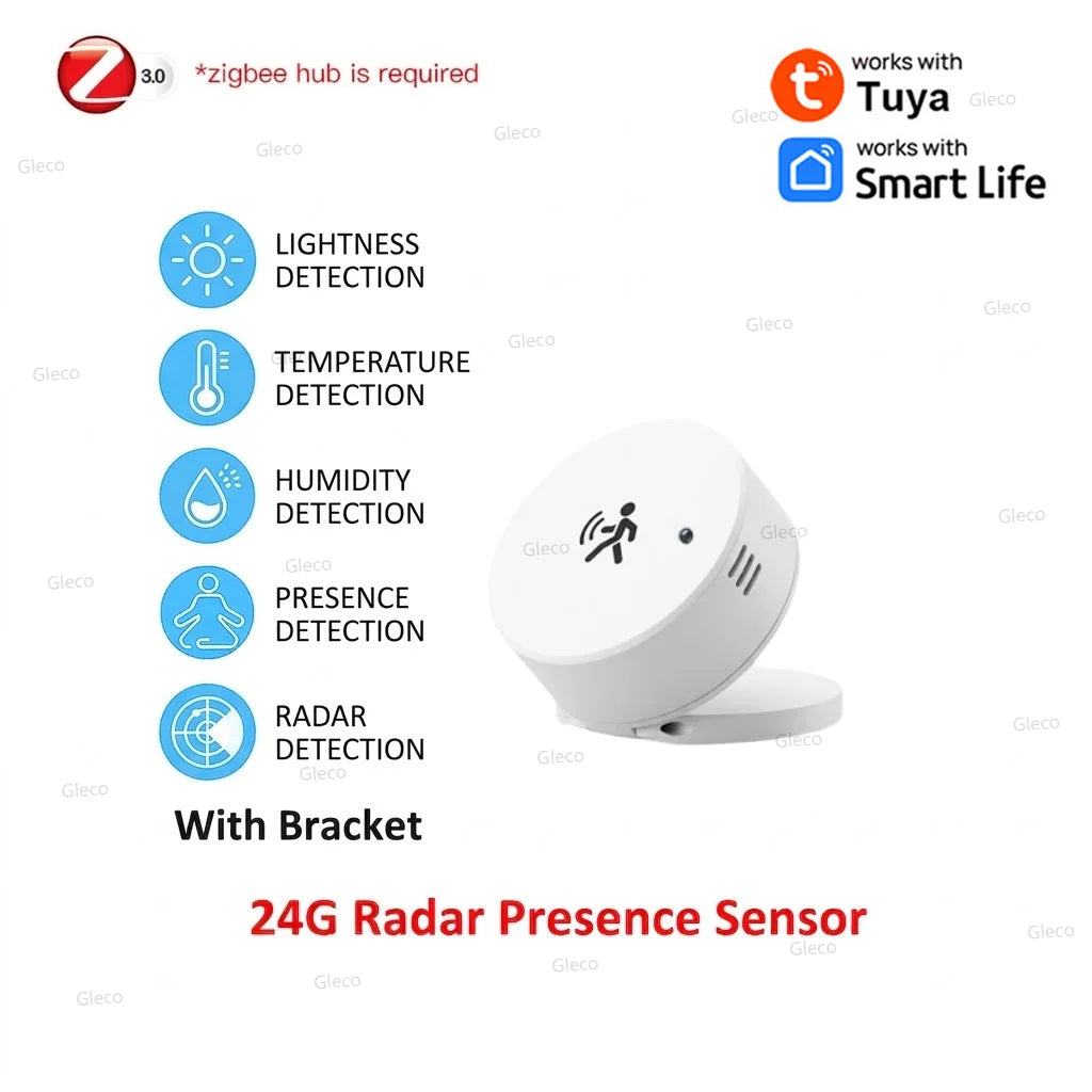 Zaarafy™ Zigbee 24G mmWave Radar Presence Sensor – Human Motion & Static Detection, Smart Home Automation