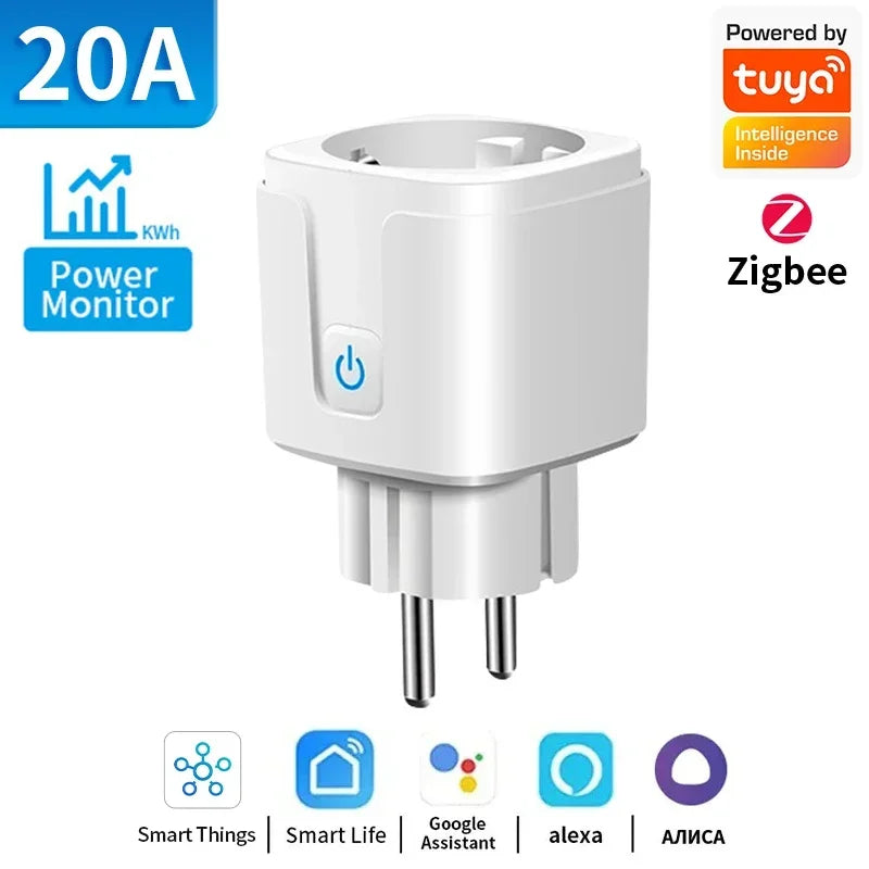 Zaarafy™ Tuya WiFi Zigbee Smart Socket EU – 16A Power Monitor, Alexa Compatible