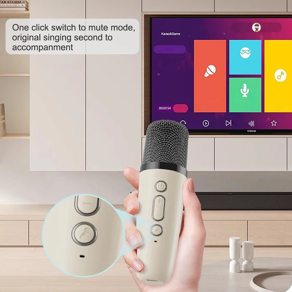 Zaarafy™ Professional Karaoke Bluetooth Speaker – Wireless Mic, KTV Column Speaker, HiFi Audio