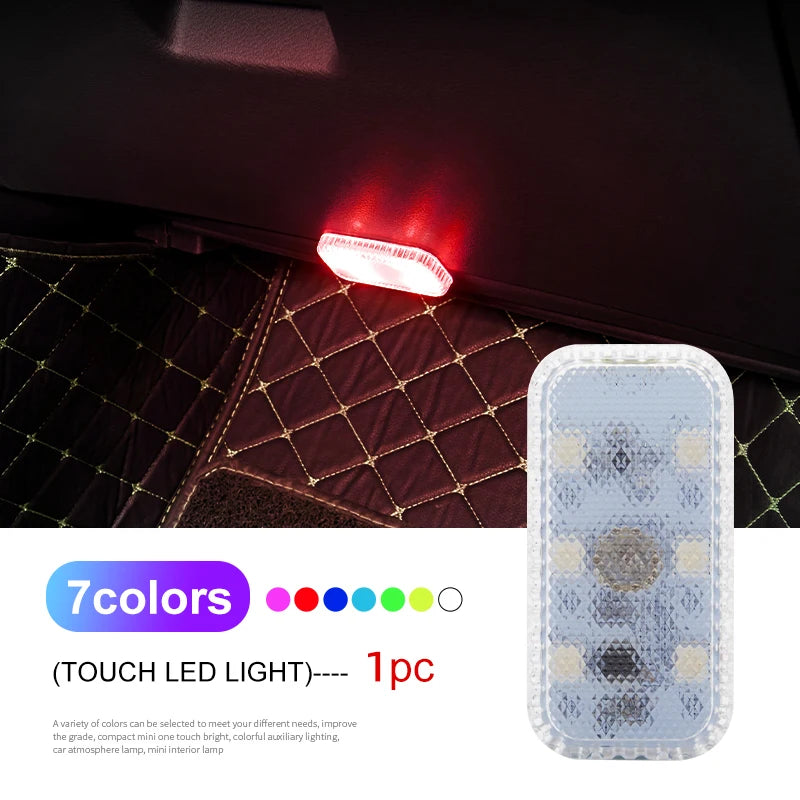 Zaarafy™ LED Touch Car Interior Light – Mini Wireless Ceiling Reading Lamp, USB Charging, Door & Trunk