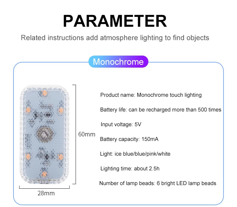 Zaarafy™ LED Touch Car Interior Light – Mini Wireless Ceiling Reading Lamp, USB Charging, Door & Trunk