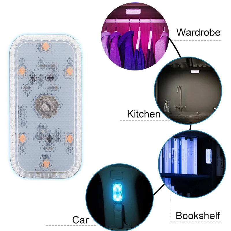 Zaarafy™ LED Touch Car Interior Light – Mini Wireless Ceiling Reading Lamp, USB Charging, Door & Trunk