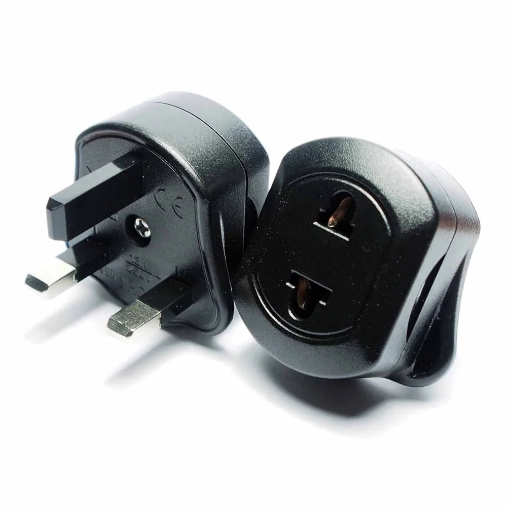 Zaarafy™ EU to UK Plug Adapter – 2-Pin to 3-Pin Travel Converter, CE Certified