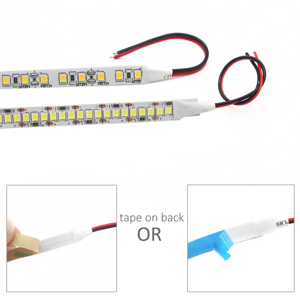 Zaarafy™ 12V SMD 2835 LED Strip Light – 120/240 LED/M, 1M-5M Warm White Flexible Ribbon