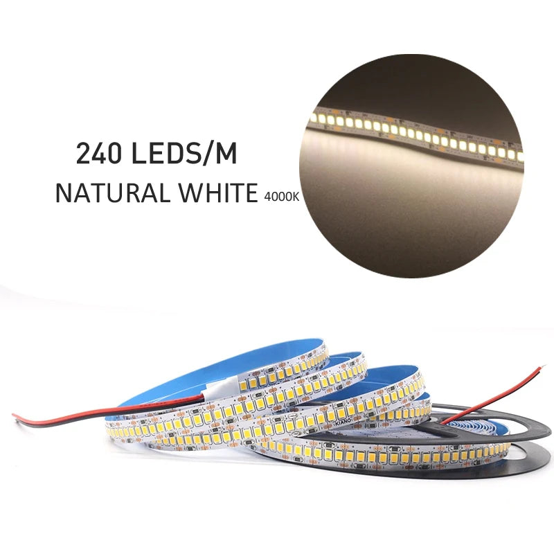 Zaarafy™ 12V SMD 2835 LED Strip Light – 120/240 LED/M, 1M-5M Warm White Flexible Ribbon
