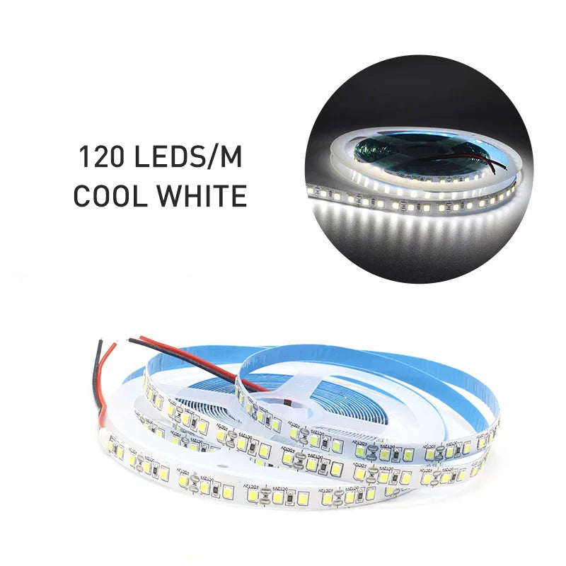 Zaarafy™ 12V SMD 2835 LED Strip Light – 120/240 LED/M, 1M-5M Warm White Flexible Ribbon