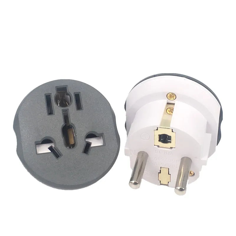 Zaarafy™ EU/Korea Plug Adapter – AU/US/UK/CN to EU/KR, 16A 250V Travel Converter