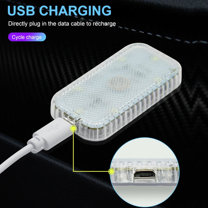 Zaarafy™ LED Touch Car Interior Light – Mini Wireless Ceiling Reading Lamp, USB Charging, Door & Trunk