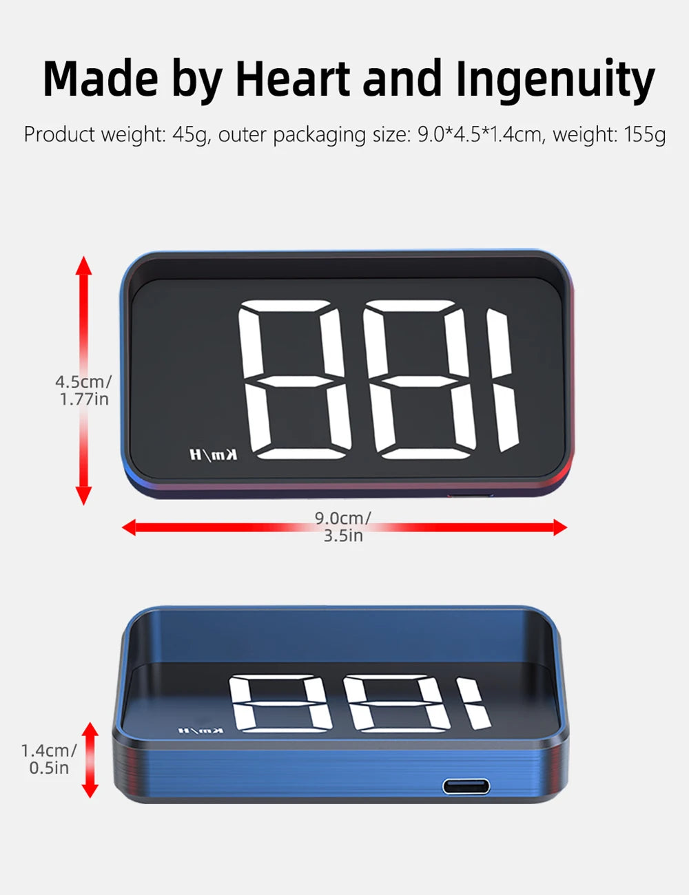 Zaarafy™ HD Car Head-Up Display M2 – GPS Speedometer, KM/H Digital HUD Windshield Projector