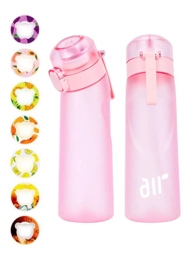 Zaarafy™ 800ml Scented Air Water Bottle – Fruit Flavor Pod, Straw, Flip Lid, Leak-Proof
