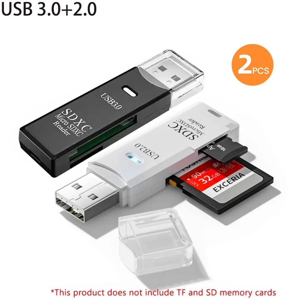 Zaarafy™ USB Card Reader – Multi-Port SD/TF Card & USB Flash Drive Adapter, USB 2.0 & 3.0