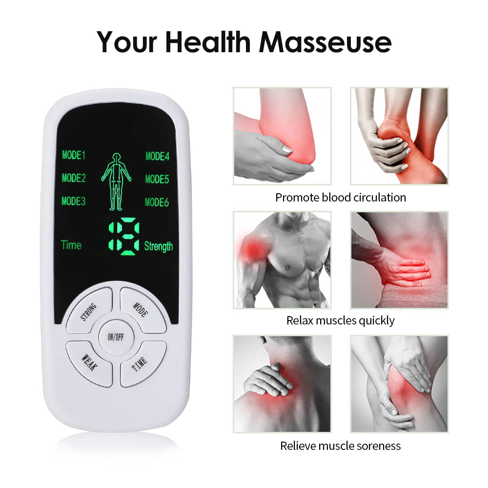 Zaarafy™ EMS Pulse Electric Muscle Stimulator – Back & Neck Massager, TENS Acupuncture Therapy