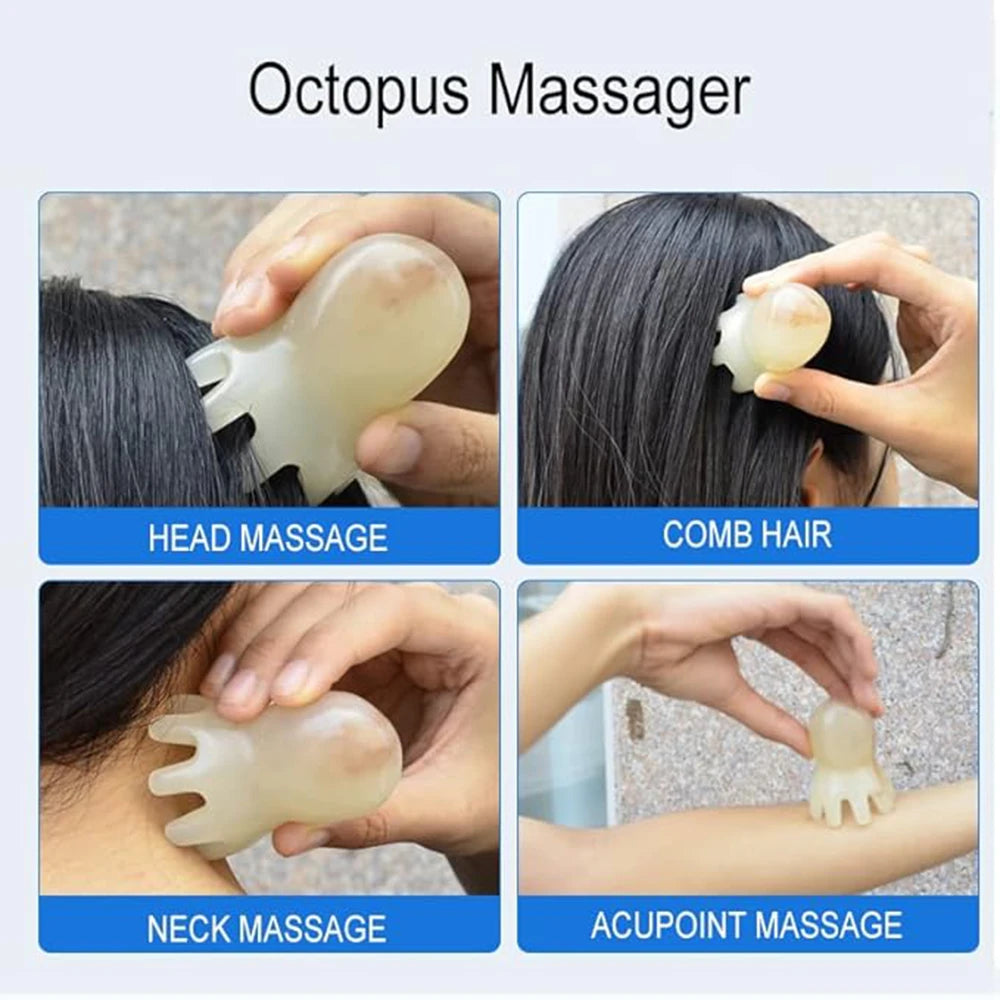 Zaarafy™ Octopus Scalp Massage Comb – Wide Tooth, Meridian Acupoint, Deep Relaxation