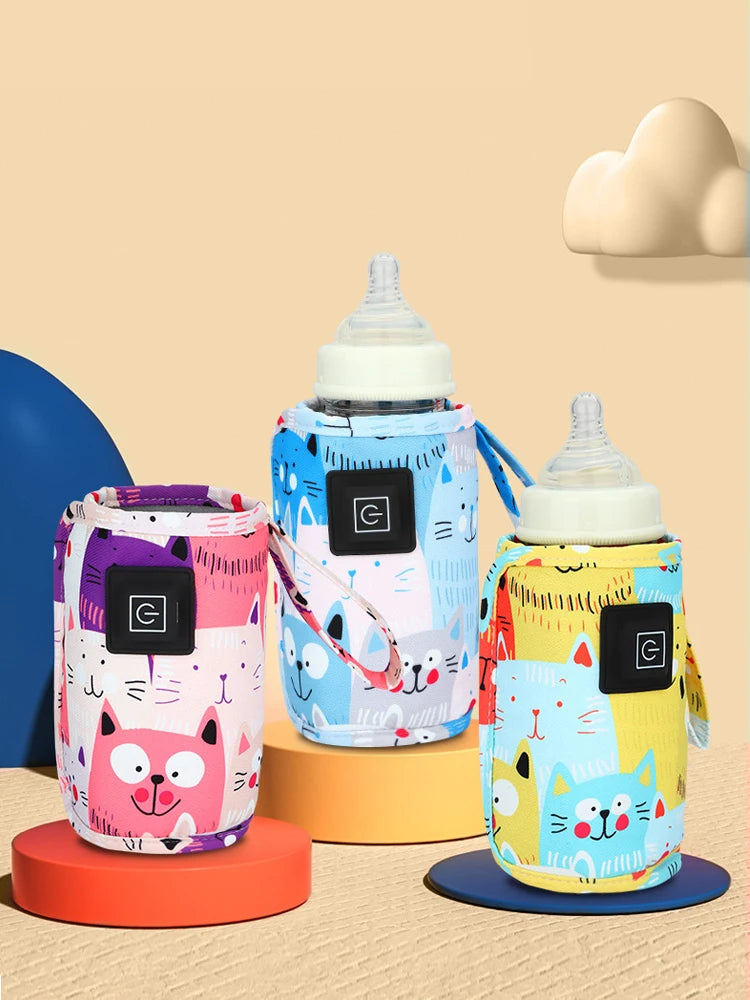 Zaarafy™ USB Portable Baby Bottle Warmer – Travel Stroller Insulated Bag, Nursing Bottle Heater