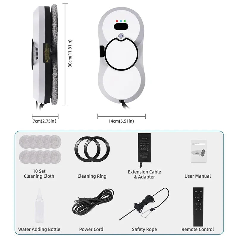 Zaarafy™ Smart Robot Window Cleaner – UPS Auto Vacuum Glass Washer, Electric Floor Mop