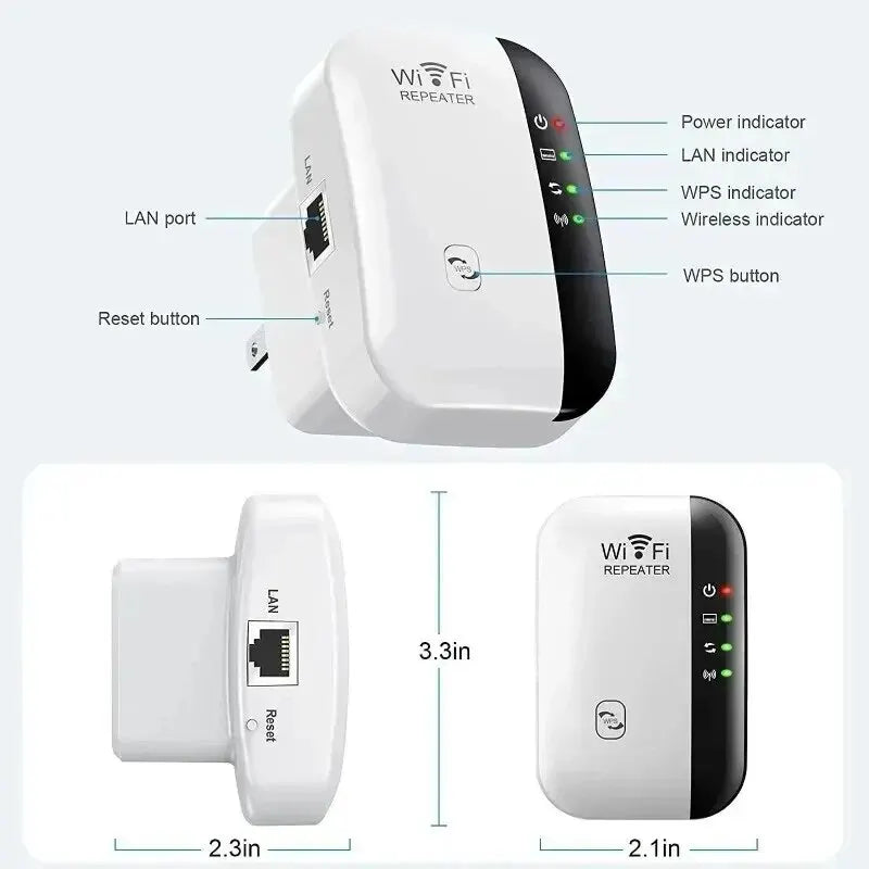 Zaarafy™ WiFi Extender Signal Booster – Wireless Network Repeater & AP for Home Broadband