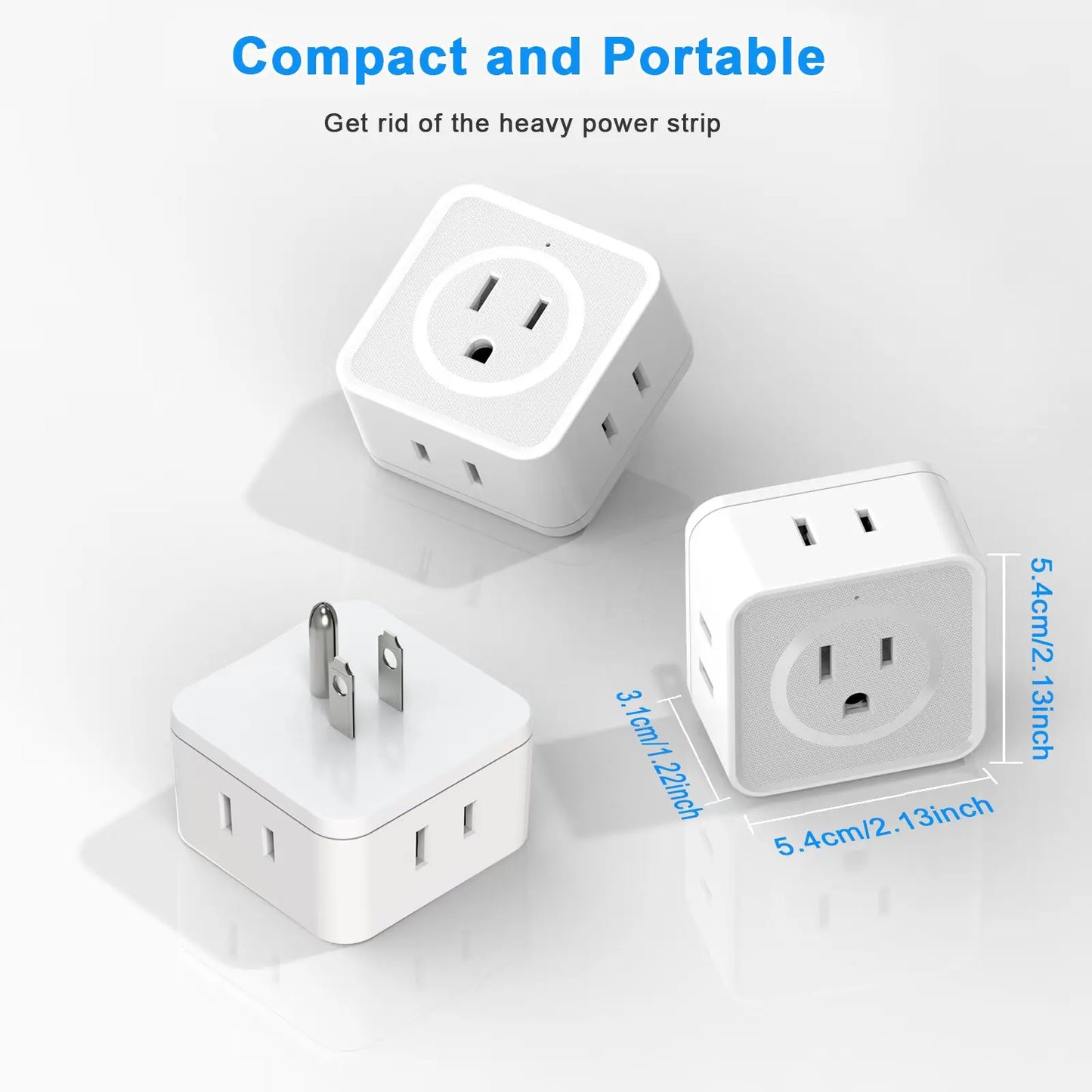 Zaarafy™ 5-Way Wall Outlet Extender – Multi Plug Splitter for Travel, Home & Office