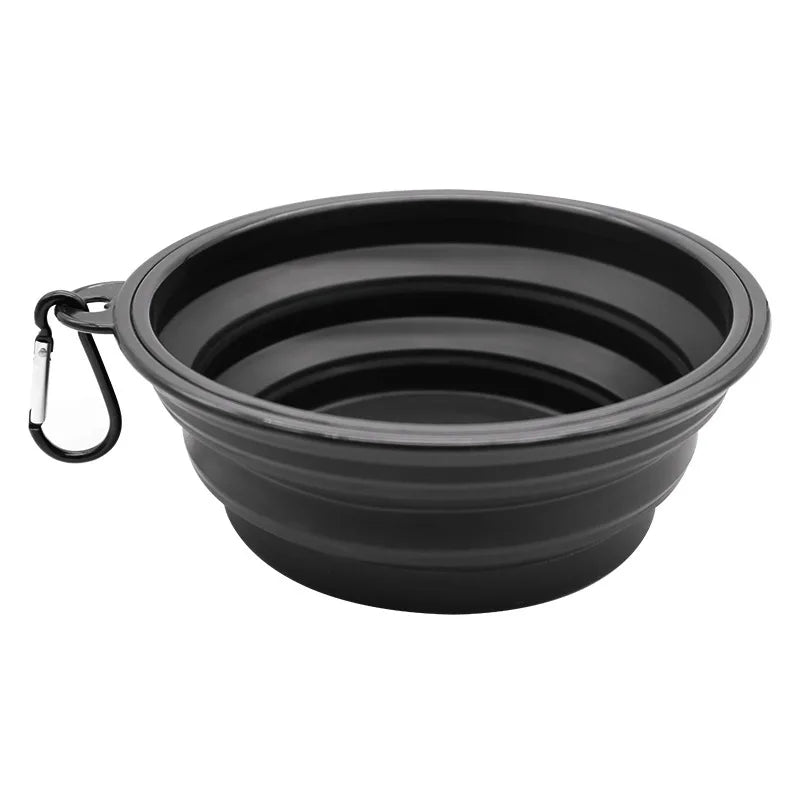 Zaarafy™ Foldable Silicone Dog Bowl – 2-in-1 Food & Water Feeder, Portable Travel Pet Bowl with Carabiner
