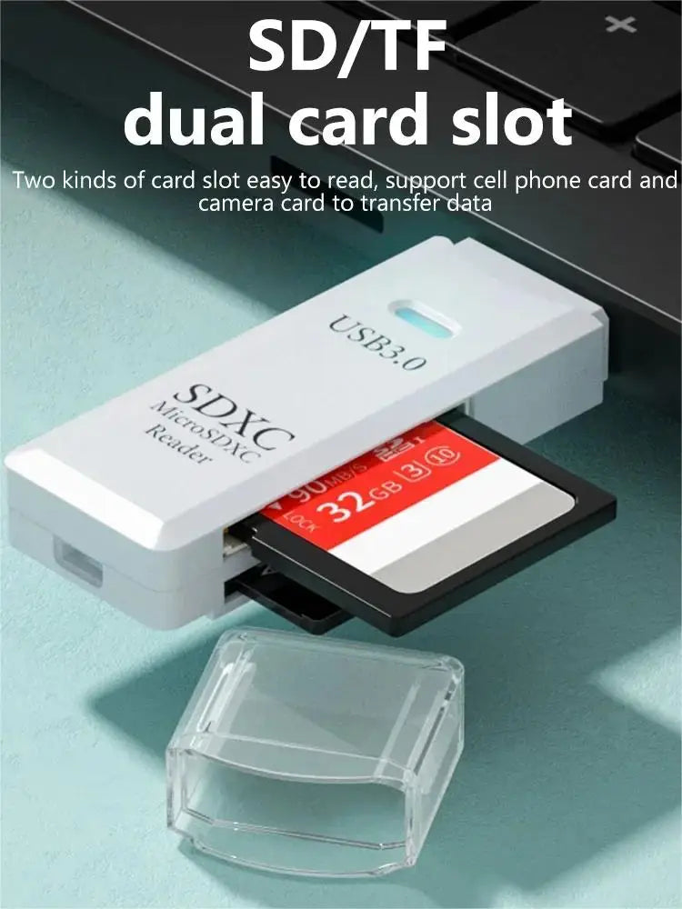 Zaarafy™ USB Card Reader – Multi-Port SD/TF Card & USB Flash Drive Adapter, USB 2.0 & 3.0