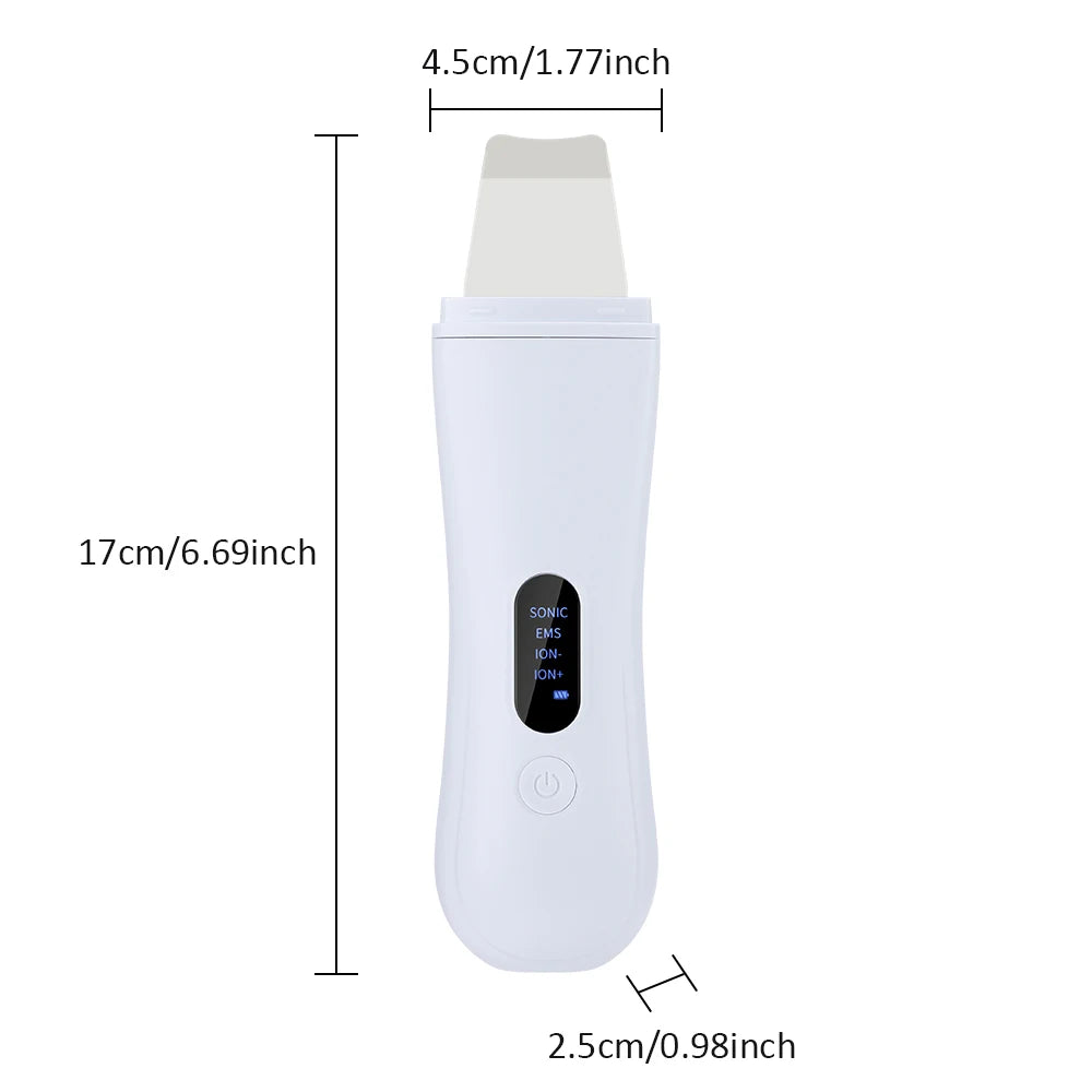 Zaarafy™ Ultrasonic Skin Scrubber Spatula – 4-Mode Ion Deep Facial Cleansing & Lifting Device