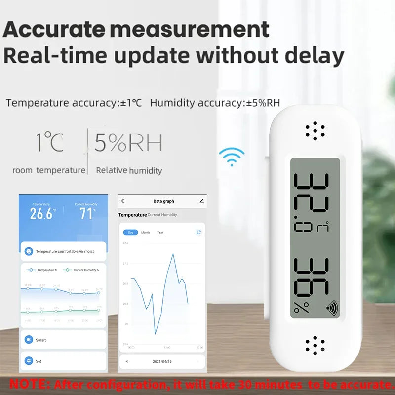 Zaarafy™ Tuya WiFi Zigbee Temperature & Humidity Sensor – Smart Hygrometer, Alexa & Yandex Compatible