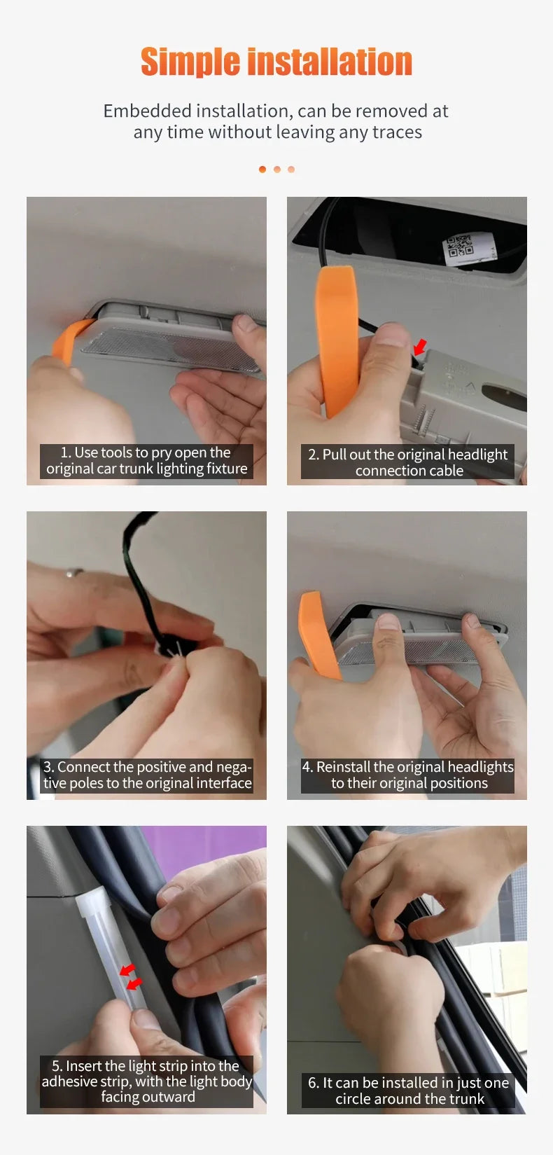 Zaarafy™ Car Tailgate Ambient LED Light Strip – High Brightness, Auto Sensing, Wiring-Free