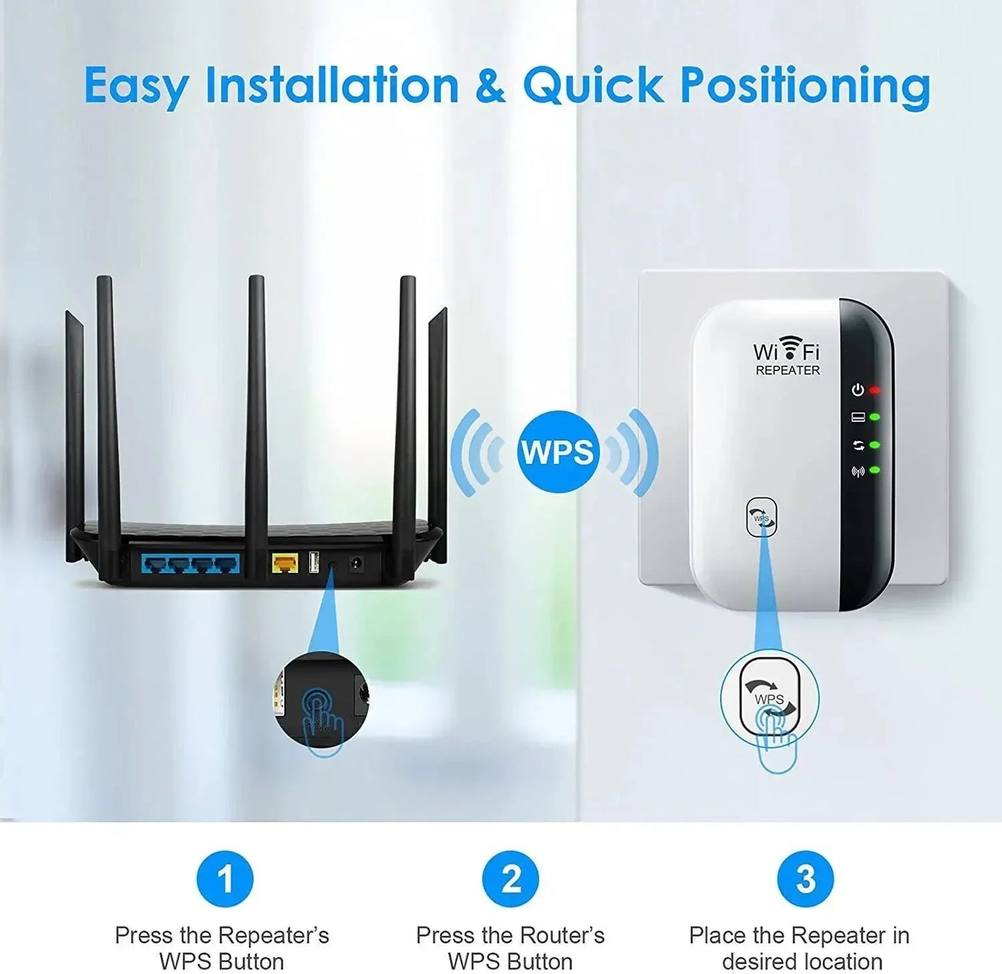 Zaarafy™ WiFi Extender Signal Booster – Wireless Network Repeater & AP for Home Broadband