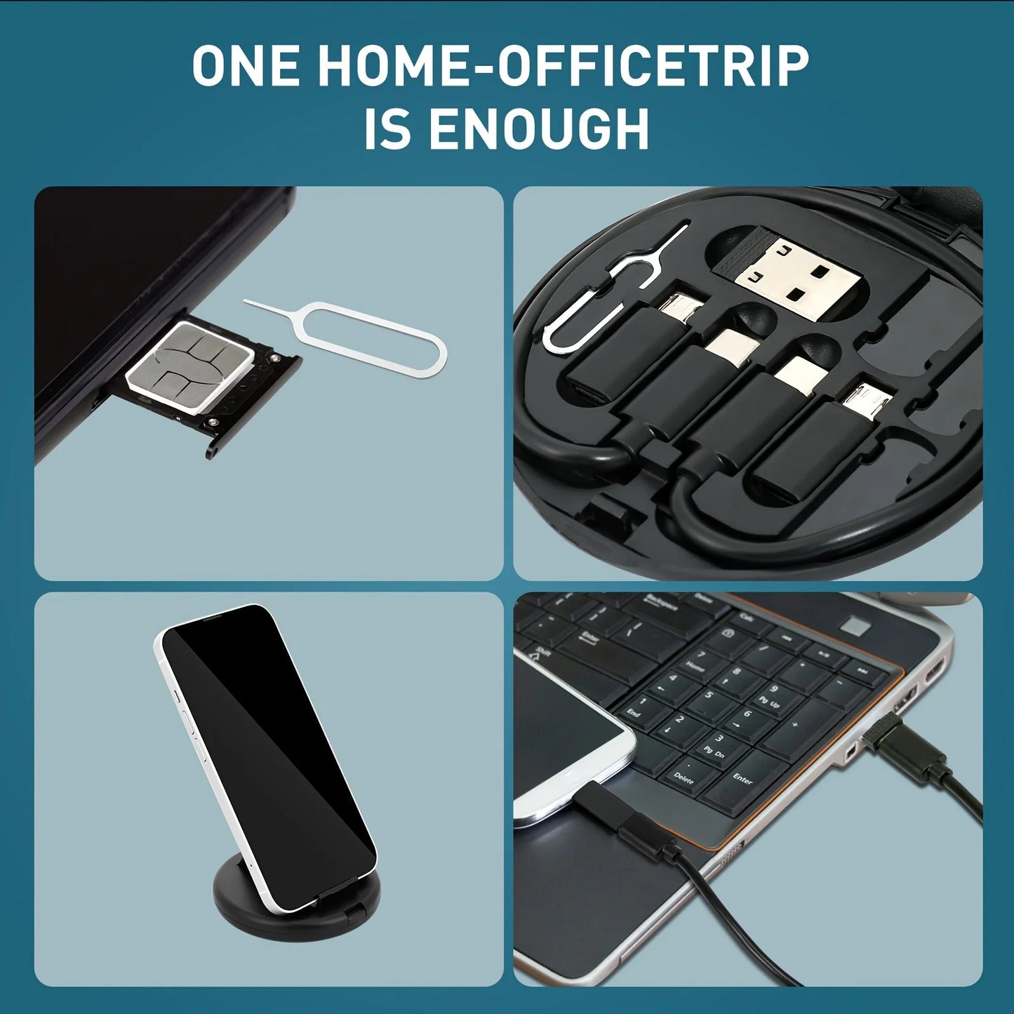 Zaarafy™ Multi USB-C Cable Adapter Kit – 60W USB-C to Lightning, Micro, Type-C Conversion Set