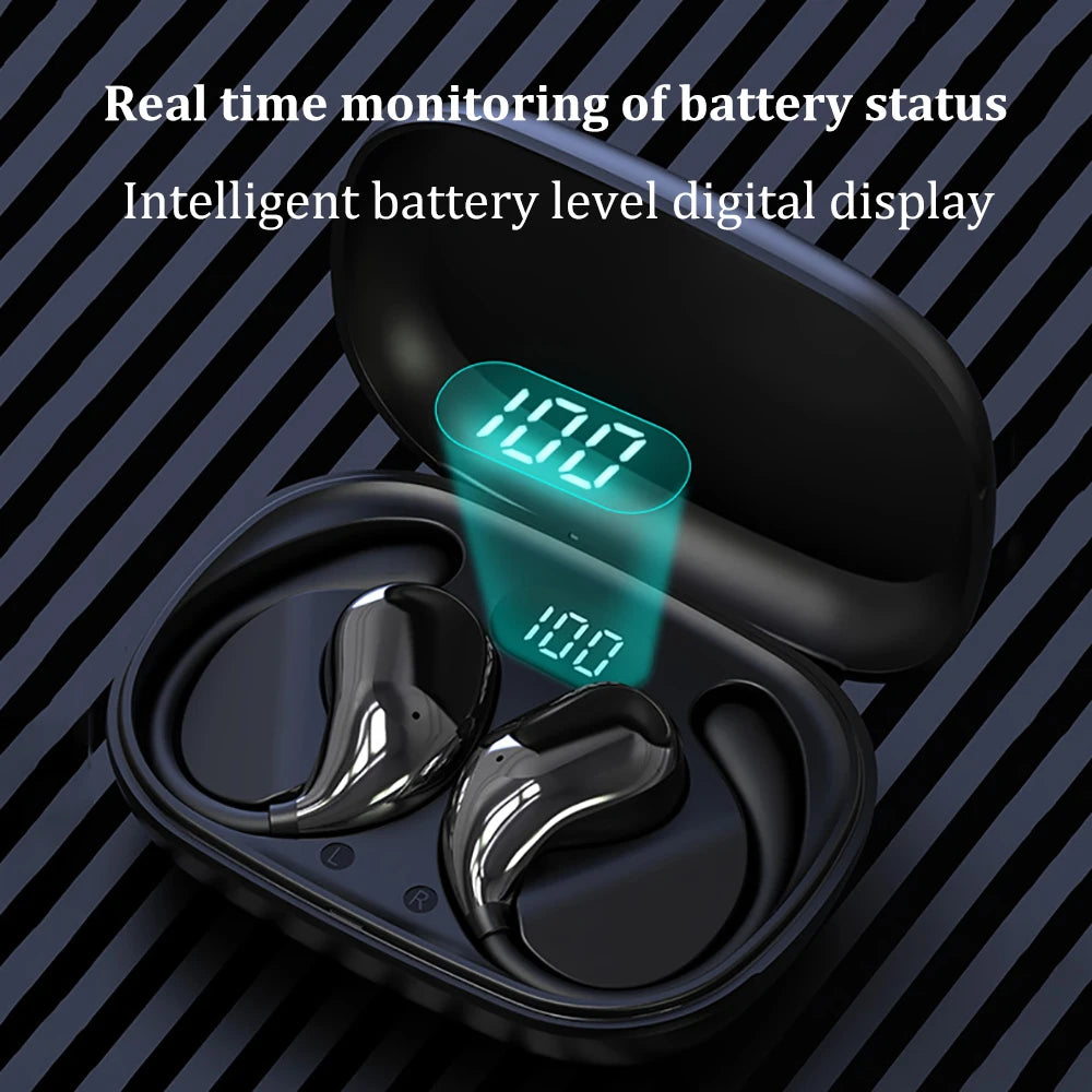 Zaarafy™ Bluetooth 5.4 Ear Hook TWS Earbuds – HiFi Stereo, LED Display, Long Standby