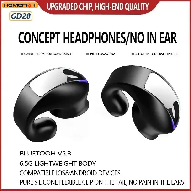 Zaarafy™ Bone Conduction Clip-On Bluetooth Earphone – Monaural Wireless Business Headset