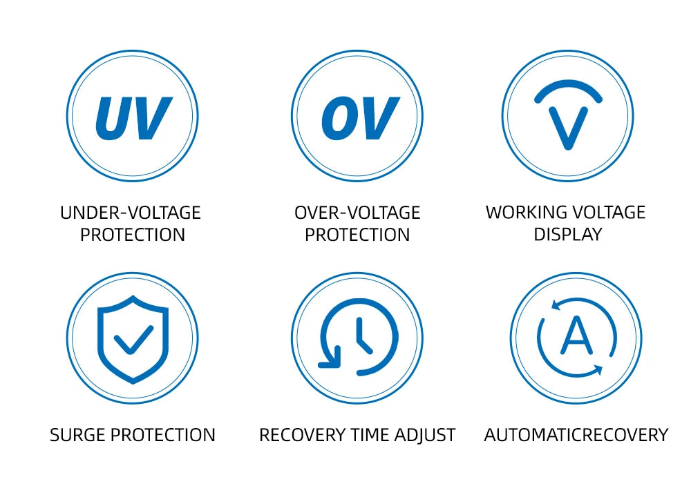 Zaarafy™ Automatic Voltage Protector Socket – 220V 16A Adjustable Surge Protector EU Plug for Refrigerator