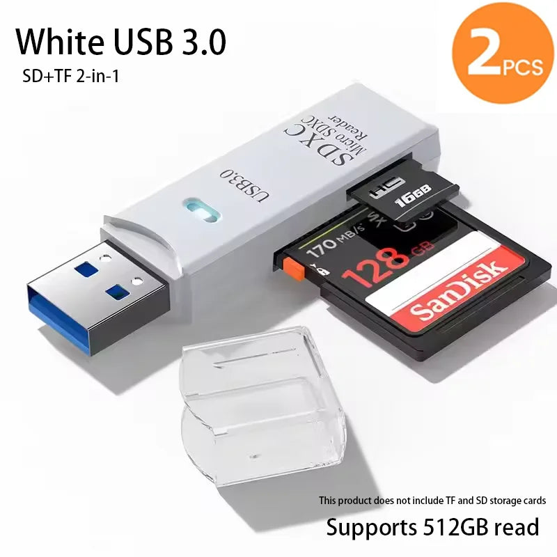 Zaarafy™ USB Card Reader – Multi-Port SD/TF Card & USB Flash Drive Adapter, USB 2.0 & 3.0