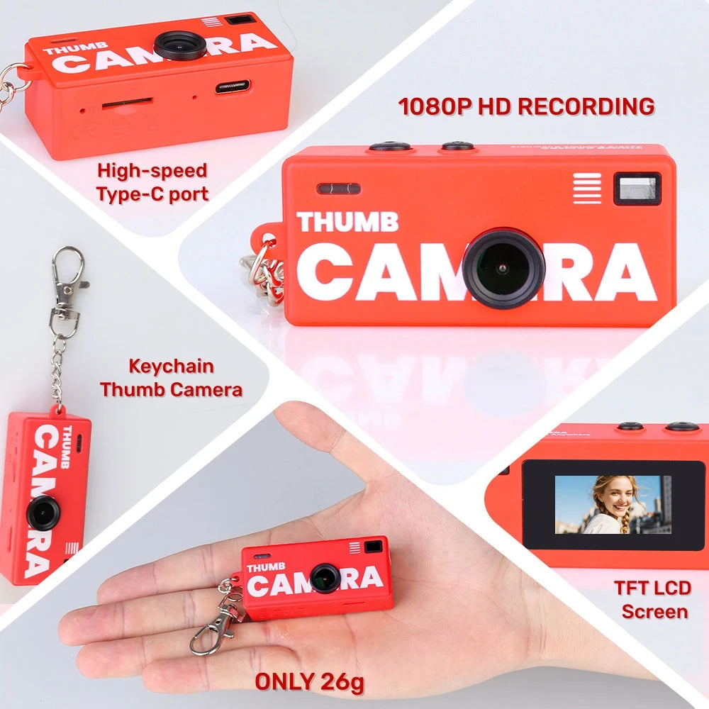 Zaarafy™ Magecam Mini Keychain Camera – 1080P HD, Flash, Retro Design, Memory Card Support
