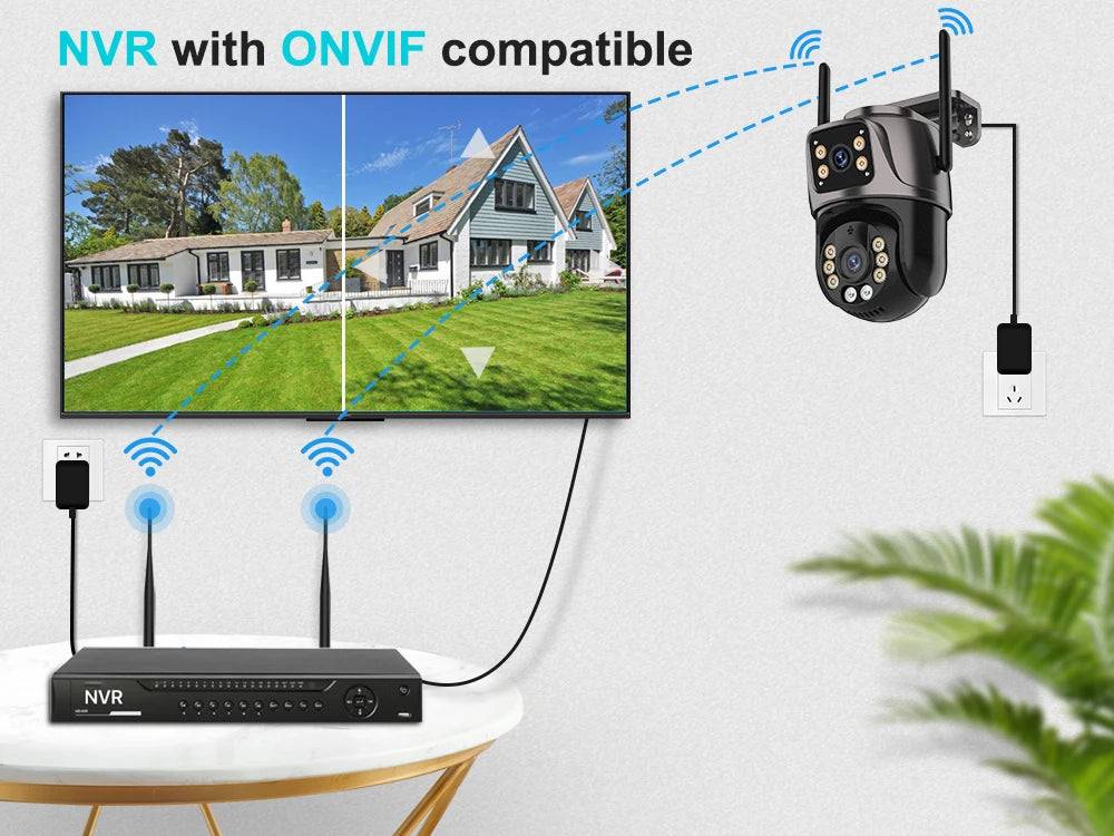 Zaarafy™ 4K 8MP WiFi PTZ Security Camera – Dual Lens, AI Auto Tracking, Outdoor CCTV