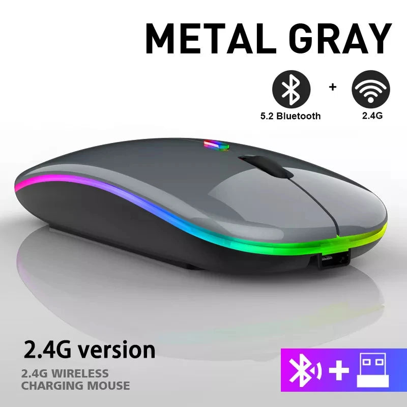 Zaarafy™ RGB Wireless Bluetooth Gaming Mouse – 1600 DPI, Rechargeable, Silent Click