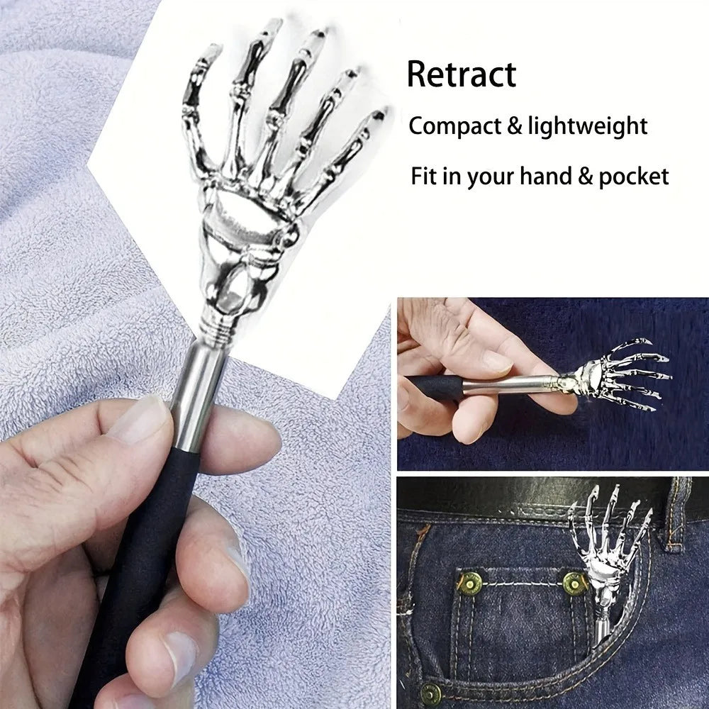 Zaarafy™ Telescoping Back Scratcher – Stainless Steel, Extendable for Human & Pets