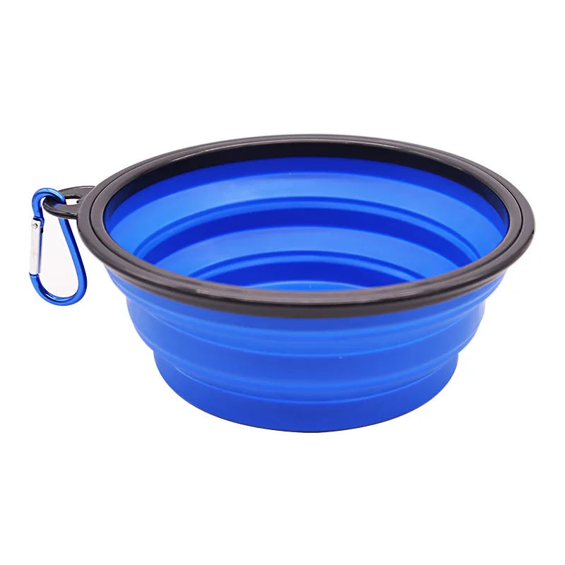 Zaarafy™ Foldable Silicone Dog Bowl – 2-in-1 Food & Water Feeder, Portable Travel Pet Bowl with Carabiner