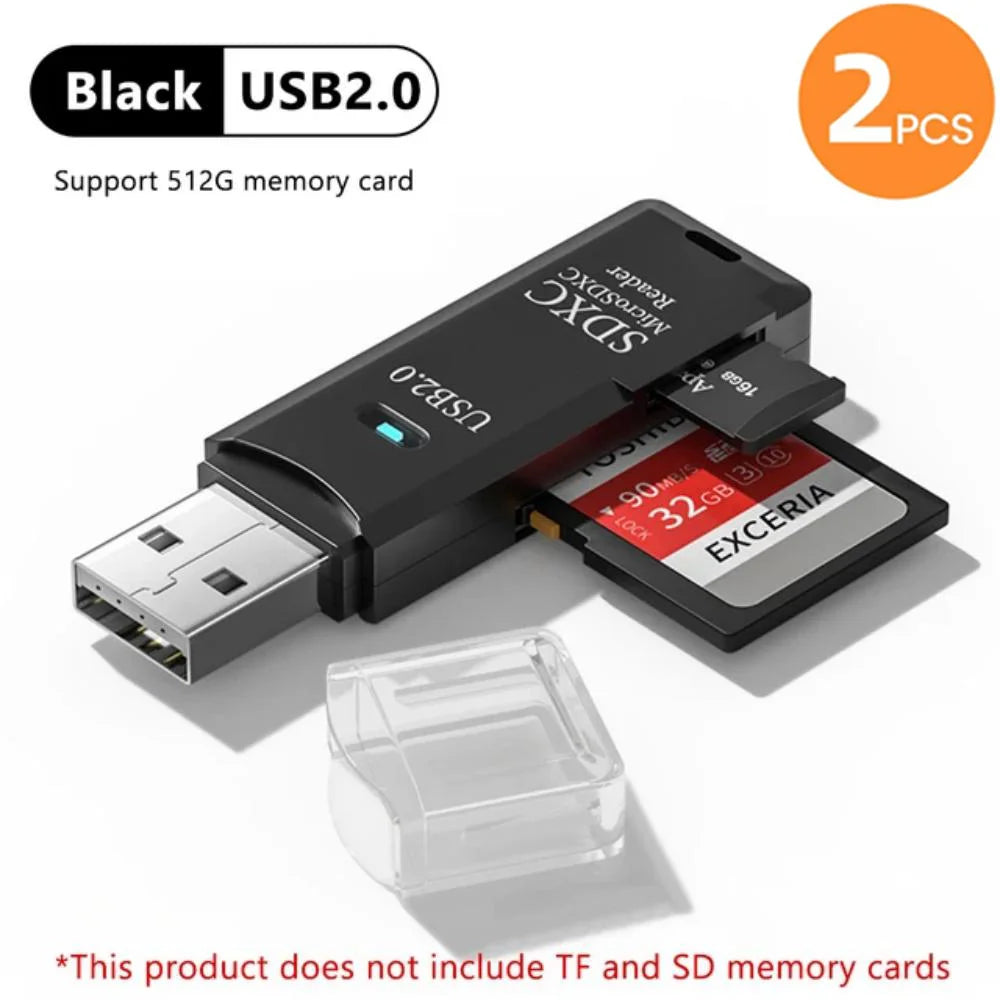 Zaarafy™ USB Card Reader – Multi-Port SD/TF Card & USB Flash Drive Adapter, USB 2.0 & 3.0