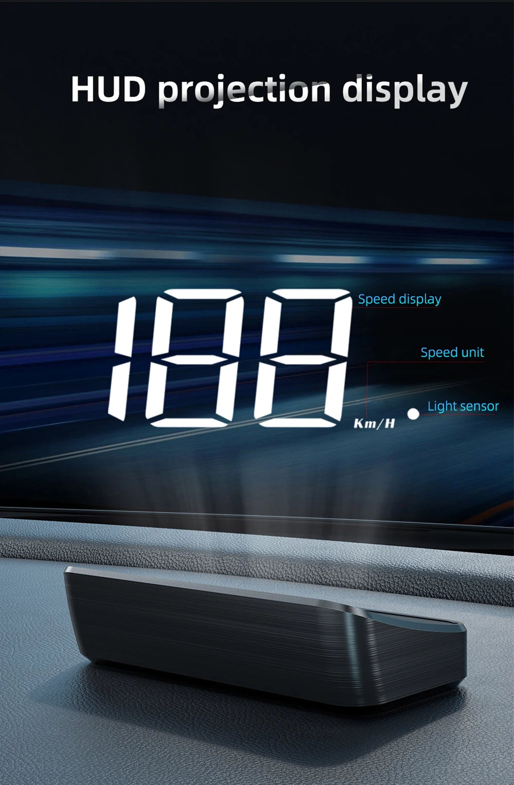 Zaarafy™ HD Car Head-Up Display M2 – GPS Speedometer, KM/H Digital HUD Windshield Projector