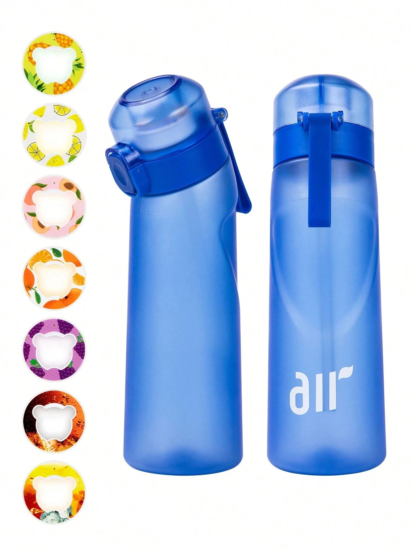 Zaarafy™ 800ml Scented Air Water Bottle – Fruit Flavor Pod, Straw, Flip Lid, Leak-Proof