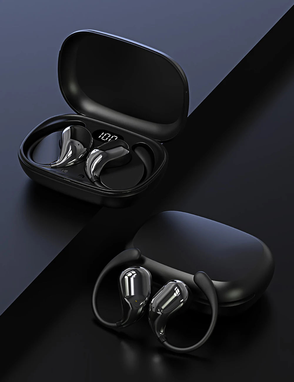 Zaarafy™ Bluetooth 5.4 Ear Hook TWS Earbuds – HiFi Stereo, LED Display, Long Standby