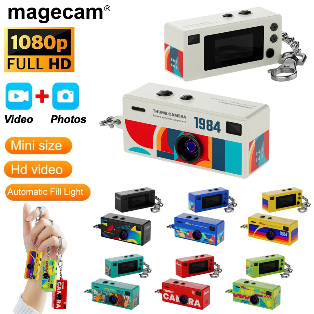 Zaarafy™ Magecam Mini Keychain Camera – 1080P HD, Flash, Retro Design, Memory Card Support