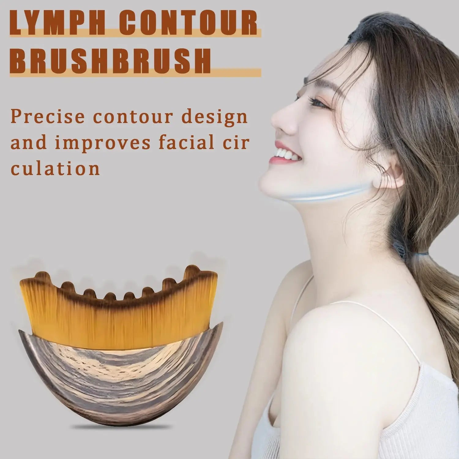 Zaarafy™ Lymphatic Contour Face Brush – Drainage Massage, Reduce Puffiness, Skin Sculpting