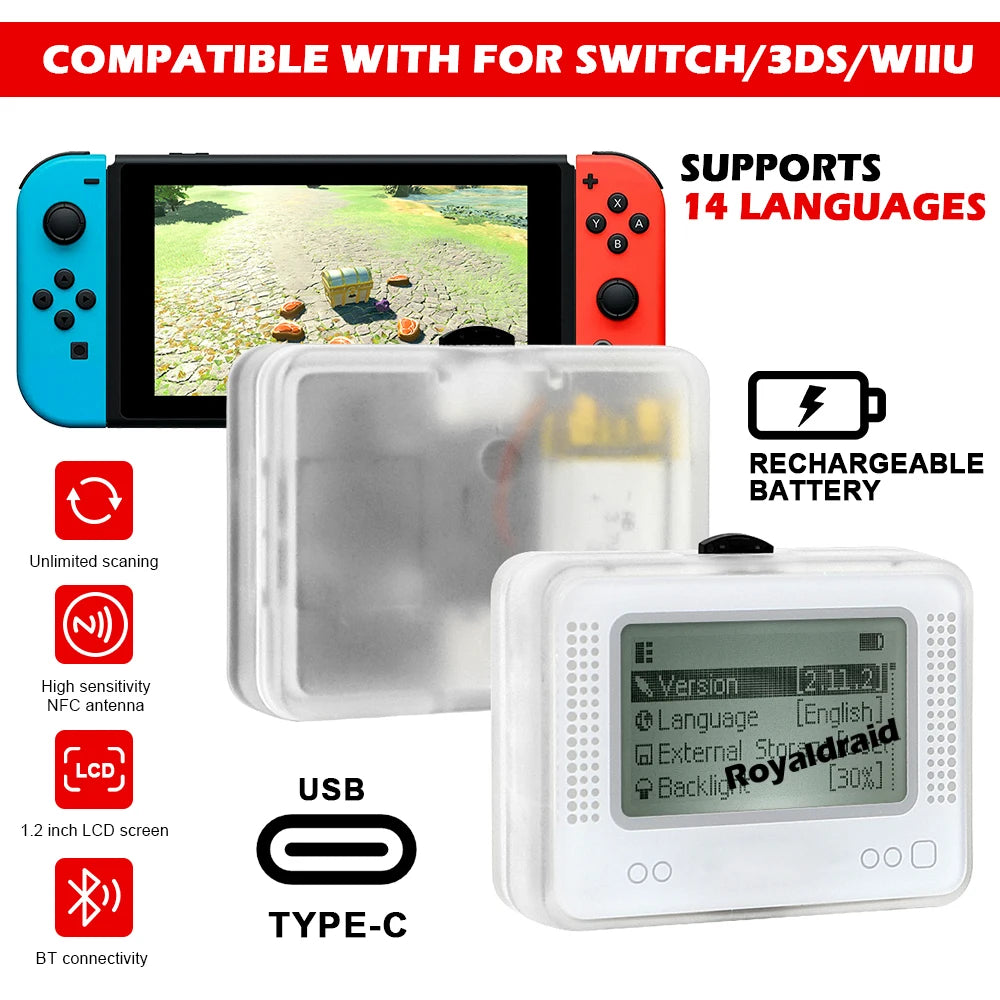 Zaarafy™ Amiibo NFC Card Emulator – Infinite Card Swipe Game Simulator for Nintendo Switch, 3DS & Wii U