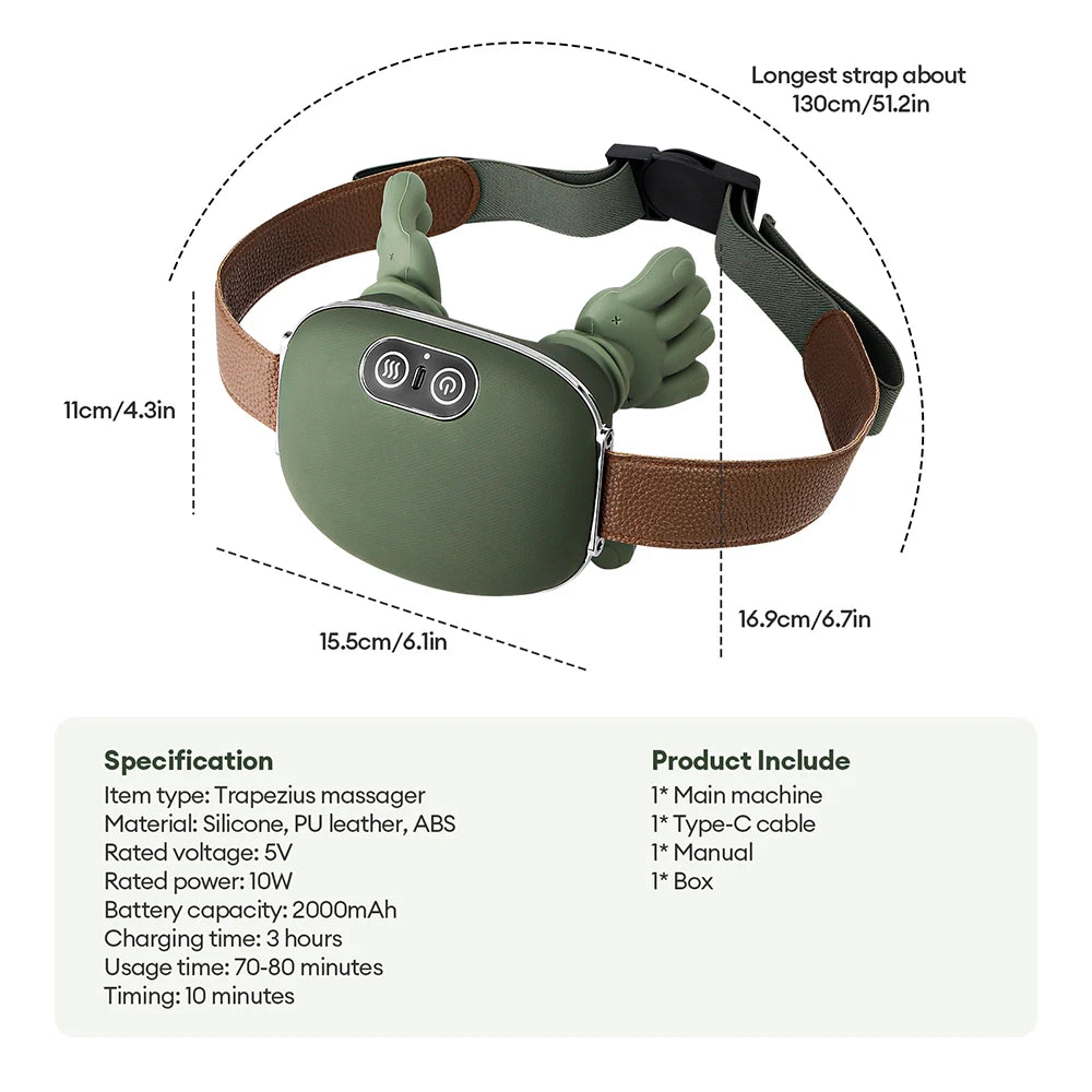 Zaarafy™ 4D Wireless Neck & Shoulder Massager – Bionic Kneading Shawl, 2000mAh