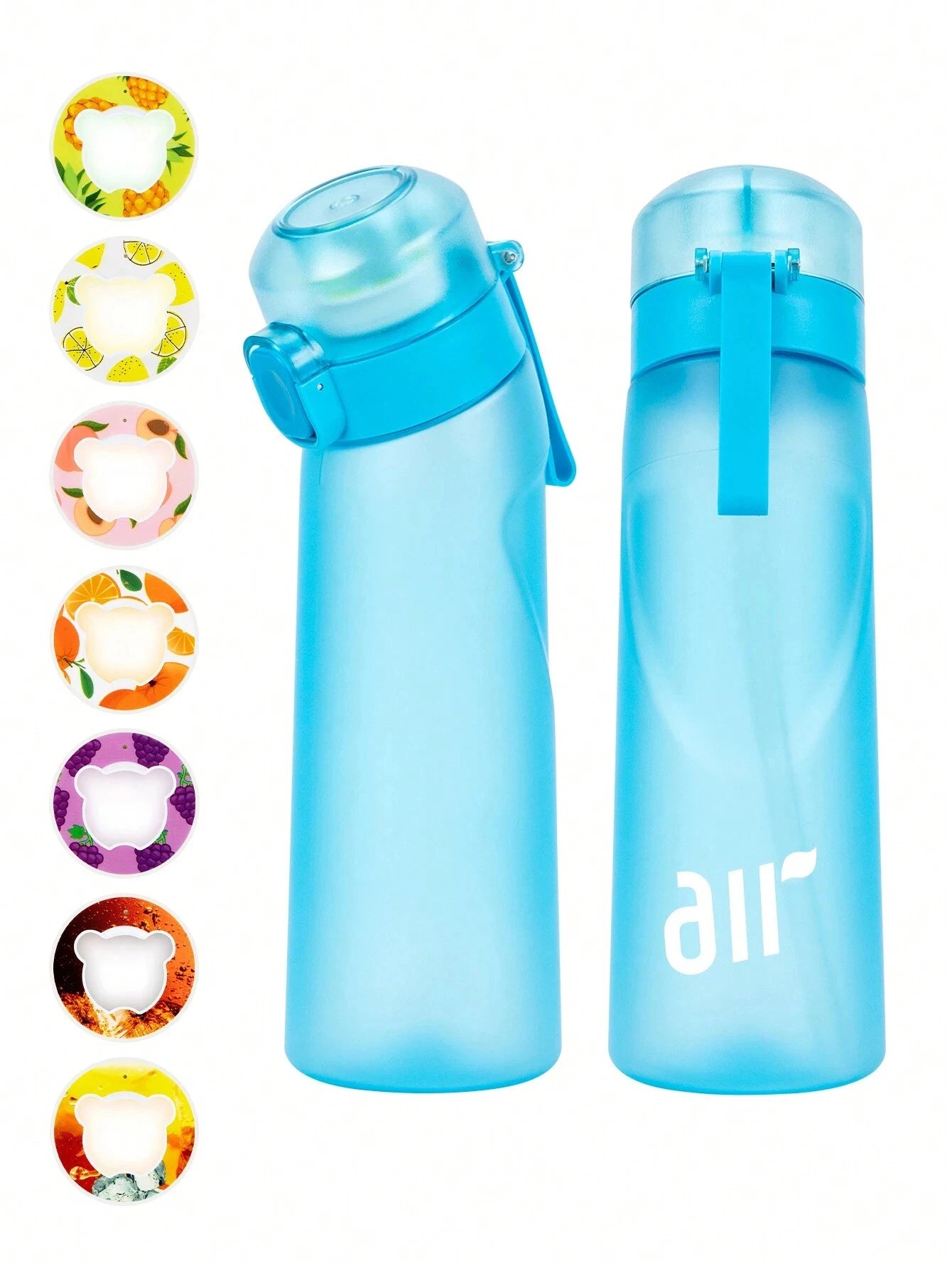 Zaarafy™ 800ml Scented Air Water Bottle – Fruit Flavor Pod, Straw, Flip Lid, Leak-Proof