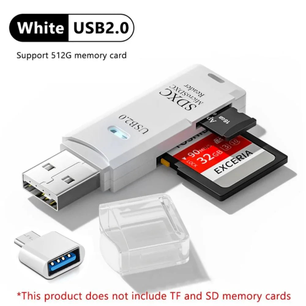 Zaarafy™ USB Card Reader – Multi-Port SD/TF Card & USB Flash Drive Adapter, USB 2.0 & 3.0
